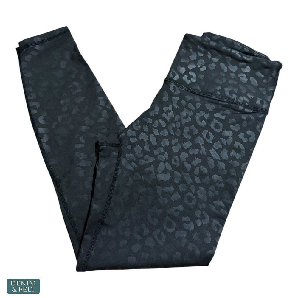 High-Rise Black Leopard Jacquard Leggings